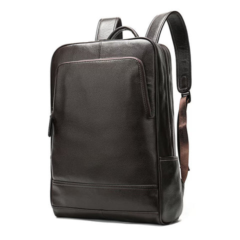 Dazzlo Slim Leather Backpack - Vintage Brown/Black - 15.6"