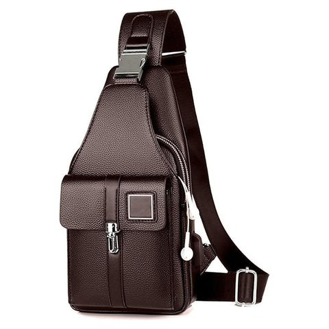 Dazzlo Genuine Leather Sling Bag - Black/Brown - Versatile Crossbody, Shoulder, Messenger Bag