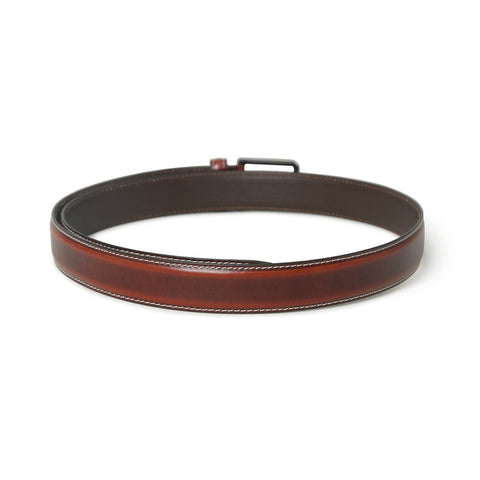 Dazzlo Leather Belt - Walnut Brown - Adjustable Fit with Black Buckle - 30" / 32" / 34" / 36" / 38" / 40" / 42"