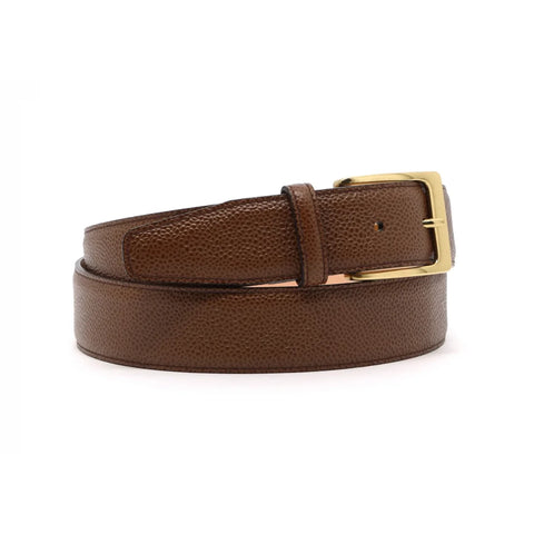 Dazzlo Scotch Grain Cowhide Leather Belt - Black/Brown - 1-3/8" Wide with Solid Brass Buckle - 30" / 32" / 34" / 36" / 38" / 40" / 42"