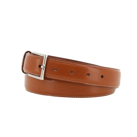 Dazzlo Calf Leather Dress Belt - Tan/Black - 32" / 42"