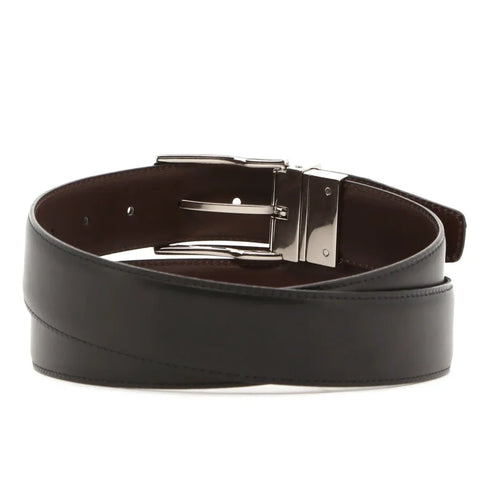 Dazzlo Reversible Cowhide Leather Belt - Black & Brown - 30" / 32" / 34" / 36"  38" / 40" / 42"