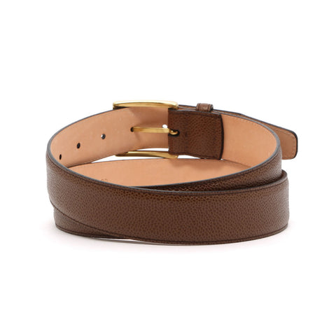 Dazzlo Scotch Grain Cowhide Leather Belt - Black/Brown - 1-3/8" Wide with Solid Brass Buckle - 30" / 32" / 34" / 36" / 38" / 40" / 42"