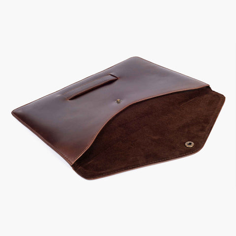 Dazzlo Leather Laptop Sleeve - Dark Brown/Brown/Black