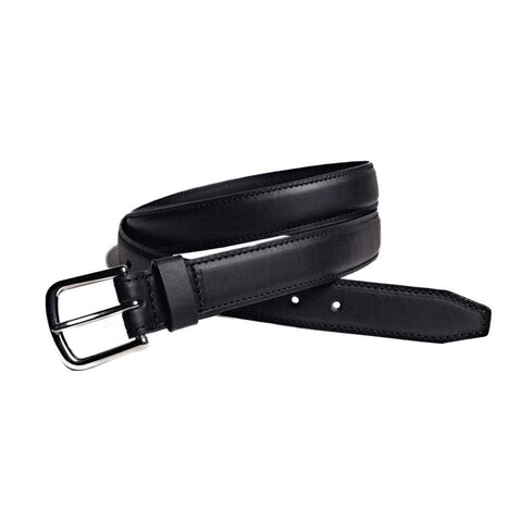 Dazzlo Cowhide Leather Dress Belt - Black - 1.25" Wide - 30" / 32" / 34" / 36" / 38" / 40" / 42"