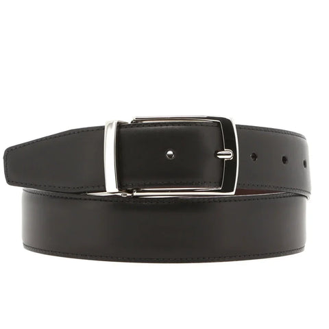 Dazzlo Reversible Cowhide Leather Belt - Black & Brown - 30" / 32" / 34" / 36"  38" / 40" / 42"