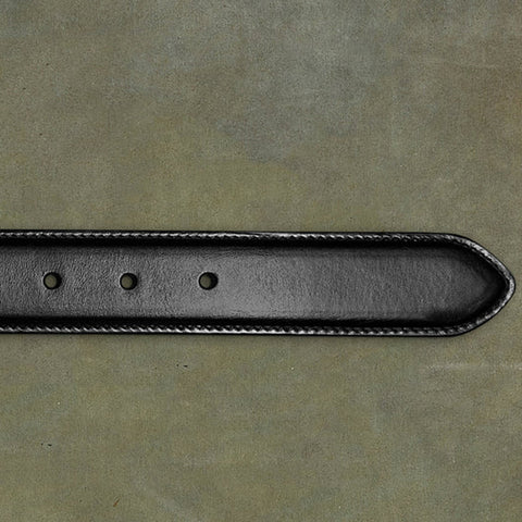 Dazzlo 1.25" Black Leather Belt - Military Grade Brass Buckle in Matte Silver - 30" / 32" / 34" / 36" / 38" / 40" / 42"