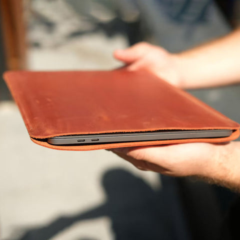 Dazzlo Leather Sleeve for MacBook - Green/Black/Olive/Brown - 13"/14"/15"