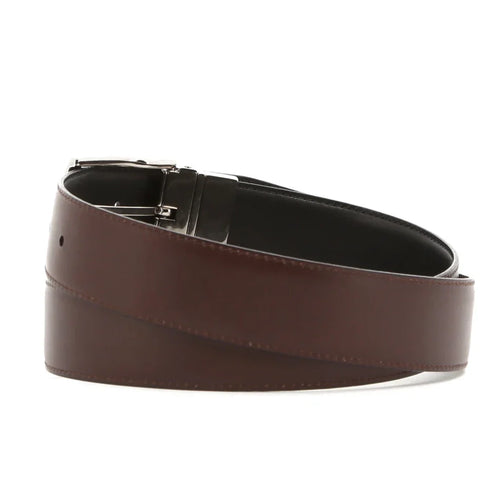 Dazzlo Reversible Cowhide Leather Belt - Black & Brown - 30" / 32" / 34" / 36"  38" / 40" / 42"