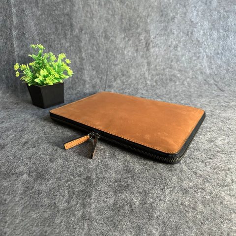 Dazzlo Leather Laptop Sleeve - Tan Brown - 12"/13"/14"/15"/16"/17"