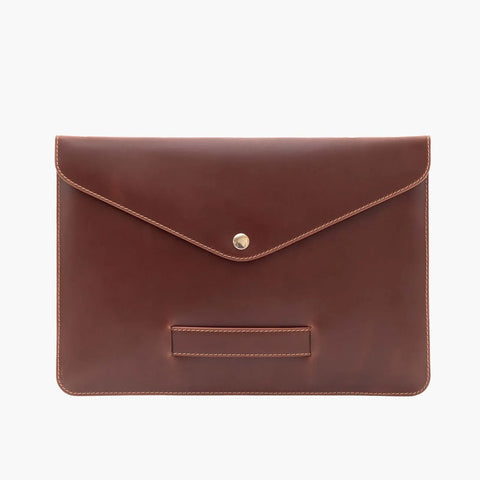 Dazzlo Leather Laptop Sleeve - Dark Brown/Brown/Black