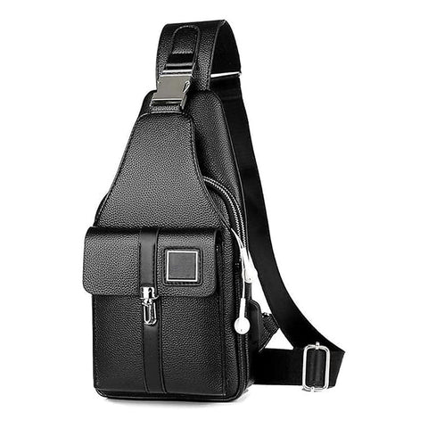 Dazzlo Genuine Leather Sling Bag - Black/Brown - Versatile Crossbody, Shoulder, Messenger Bag