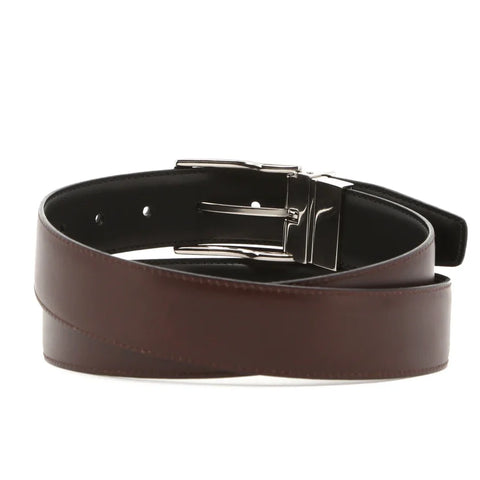 Dazzlo Reversible Cowhide Leather Belt - Black & Brown - 30" / 32" / 34" / 36"  38" / 40" / 42"