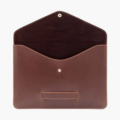 Dazzlo Leather Laptop Sleeve - Dark Brown/Brown/Black