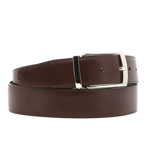 Dazzlo Reversible Cowhide Leather Belt - Black & Brown - 30" / 32" / 34" / 36"  38" / 40" / 42"