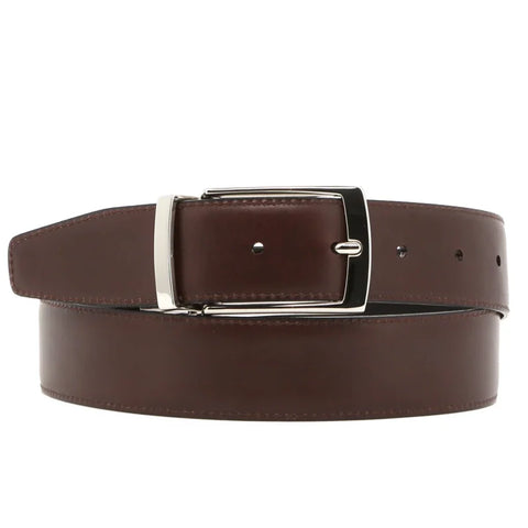 Dazzlo Reversible Cowhide Leather Belt - Black & Brown - 30" / 32" / 34" / 36"  38" / 40" / 42"