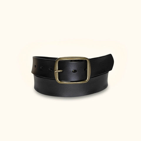 Dazzlo Charred Cigar Leather Belt with Brass Buckle - Black/Brown/Coffee - 30" / 32" / 34" / 36" / 38" / 40" / 42"