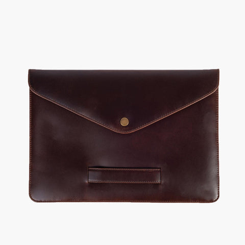 Dazzlo Leather Laptop Sleeve - Dark Brown/Brown/Black