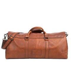 Dazzlo Vegetable-Tanned Full-Grain Leather Duffel Bag - Amber Brown - 25