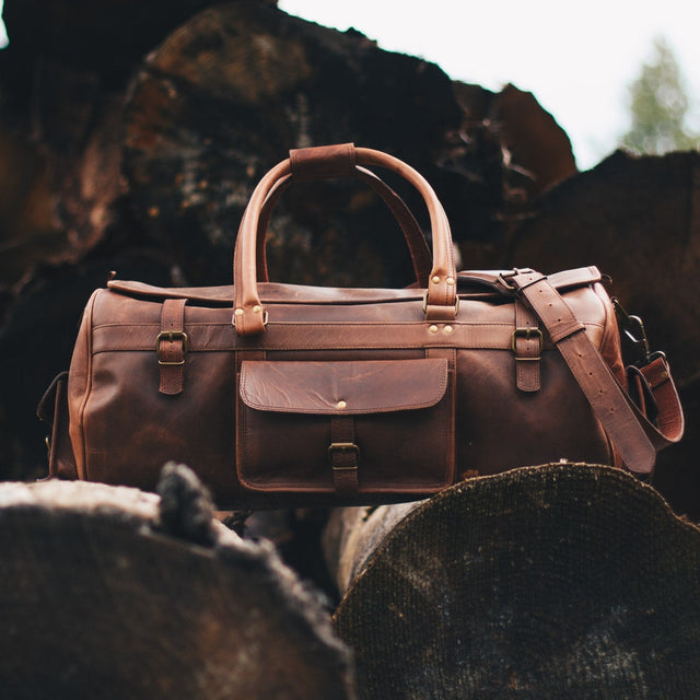 Dazzlo Leather Duffel Bag Travel Bag