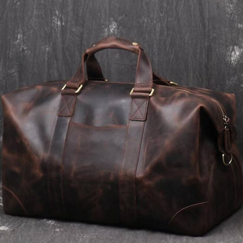 Dazzlo Leather Duffel Bag - Brown/Tan - 18"/20"/22"/24"