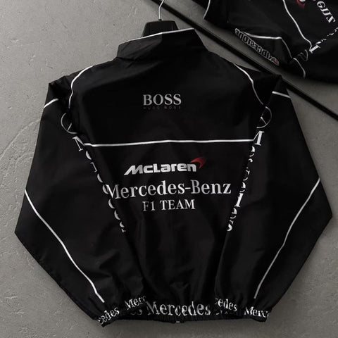 Black Mercedes Benz Vintage Racing Jacket